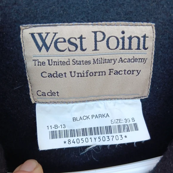Vintage wool USMA 17 West Point Military School Jacket coat black parka - Picture 2 of 5